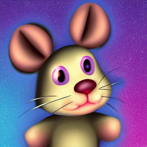 Image similar to a cute little mouse with an evil twinkle in its eye 4 k digital art
