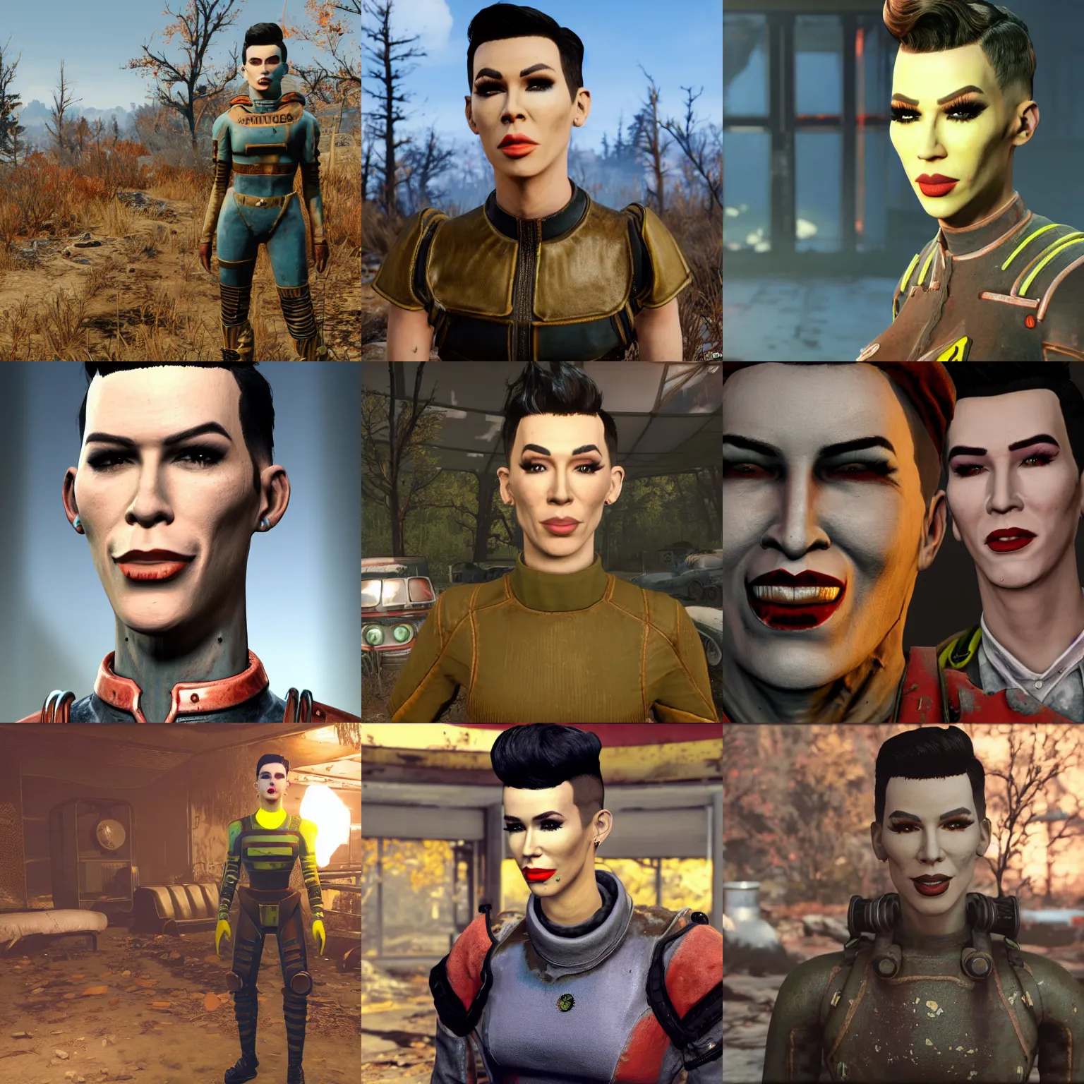 Prompt: James Charles in fallout 76, photograph, high quality, detailed, sharp