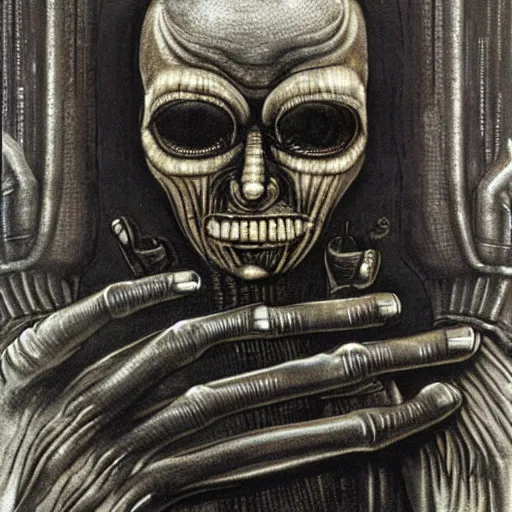 Prompt: 🖕, by h. r giger