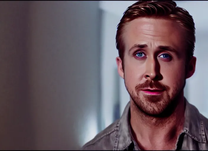 Prompt: ryan gosling in a still from animated horror movie, animated movie shot, extremly high quality, uhd, 4 k, cinematic lighting