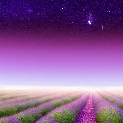 Prompt: anime style hd wallpaper of outer space horizon of a planet, glittering stars scattered about, lavender and pink colors