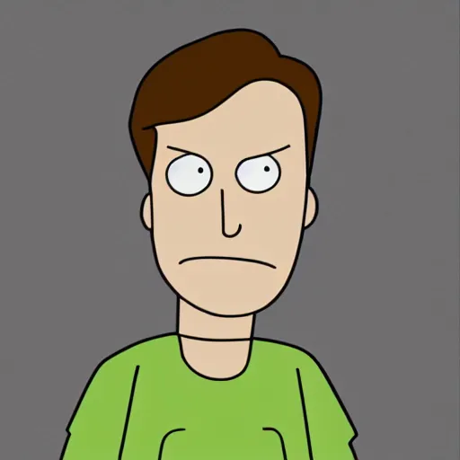 Image similar to Matt Smith in style of Rick and Morty