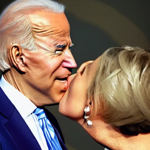 Prompt: joe biden kissing joe biden on his forehead, lovely, ultrarealistic