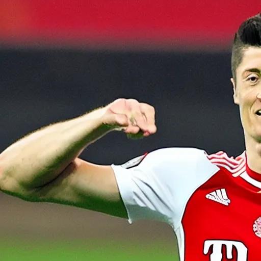 Image similar to robert lewandowski with ak - 4 7