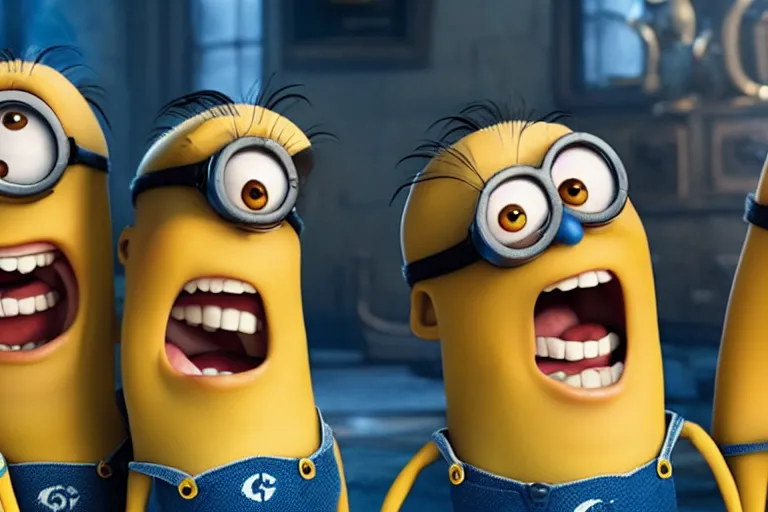 Image similar to Nicolas cage minions high resolution still film