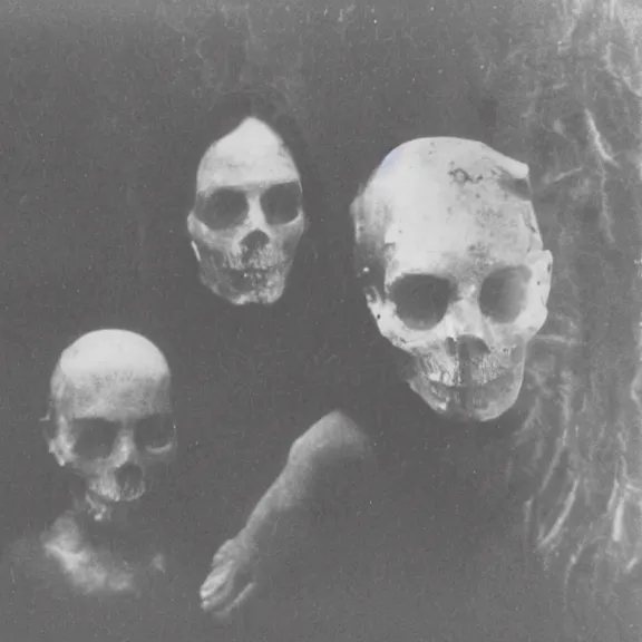 Prompt: the pale faces of dead photos, dark eerie photo