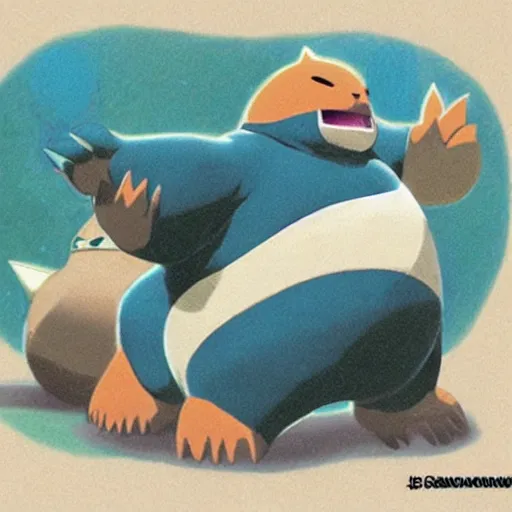 Prompt: Snorlax in the Legend of Zelda: Ocarina of Time, concept art