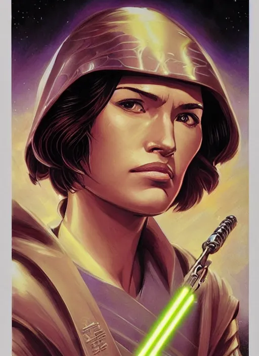 Prompt: jaina solo's face, jedi from star wars legends books, star wars portrait by tsuyoshi nagano art japanese