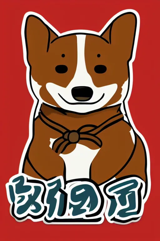 Image similar to Portrait of a corgi as a sumo wrestler, sticker, colorful, illustration, highly detailed, simple, smooth and clean vector curves, no jagged lines, vector art, smooth