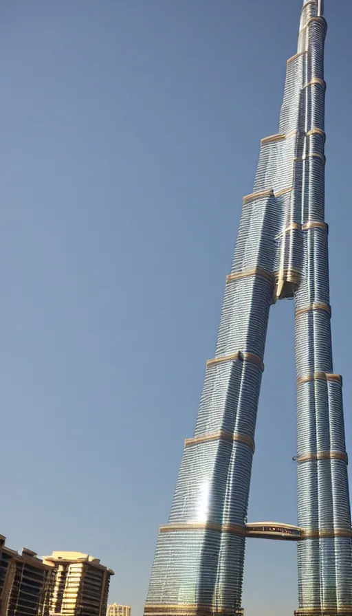 Prompt: the burj khalifa in the style of eiffel tower