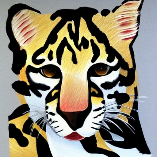 Image similar to abstract drawing of an ocelot