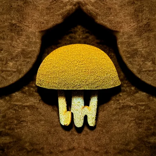 Image similar to a mushroom could merging into a peace sign, high textured, conceptual, illustration sharp, photography,