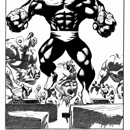 Prompt: the incredible hulk studying for the bar exam frank miller