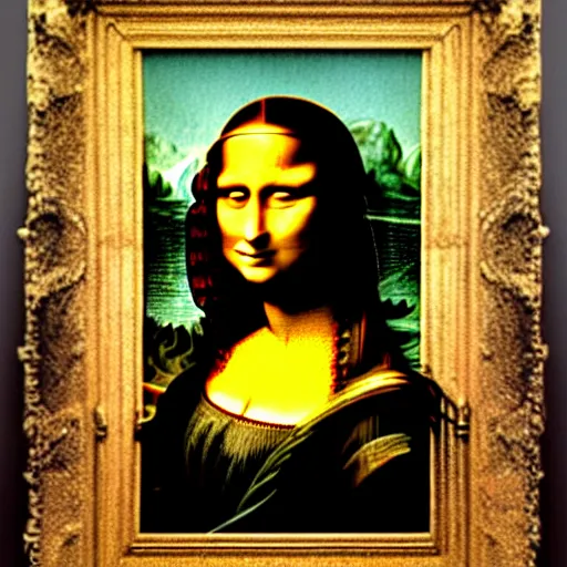 Image similar to Mona Lisa. street art by Banksy