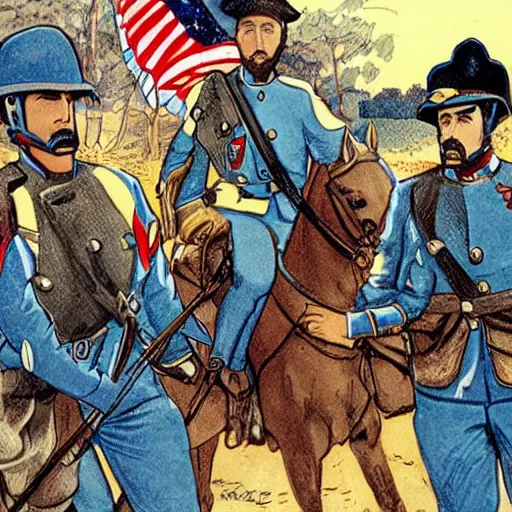 Image similar to cavalry of Robert E Lee, in the comic Tunique Bleues (1992)