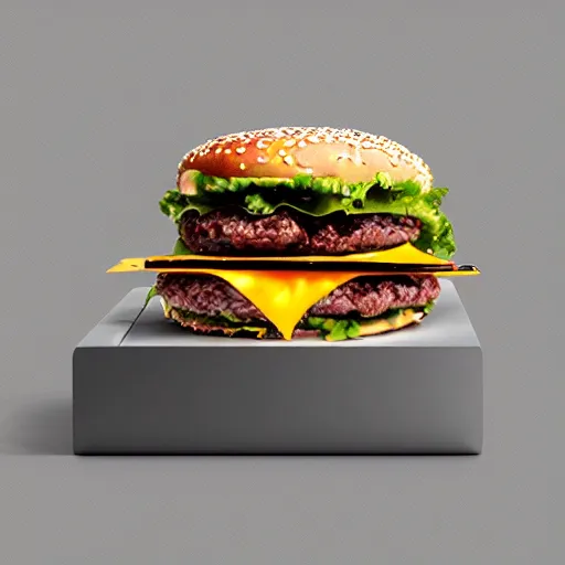 Image similar to A Photograph of a Hamburger, Designed in a Brutalist Way, 8k, exquisite detail, photorealistic