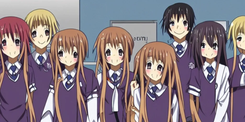 Image similar to ned's school survival guide as an harem anime