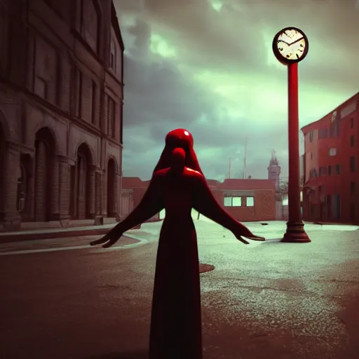 Prompt: pizza angel, 3 d model, unreal engine, octane render, 4 k, ultra realstic, eerie lighting, realistic shadows, clock tower in background, lightning, dark clouds in the sky