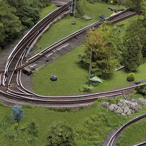 Image similar to large model railway viewed from above