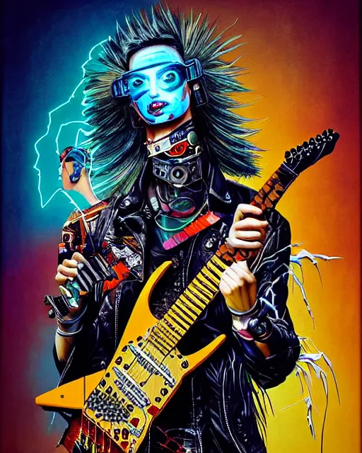 Prompt: a portrait of an anthropomorphic cyberpunk hawk shredding an electric guitar by sandra chevrier, by jon foster, detailed render, tape deck, epic composition, cybernetics, 4 k realistic, cryengine, realistic shaded lighting, sharp focus, masterpiece, by enki bilal