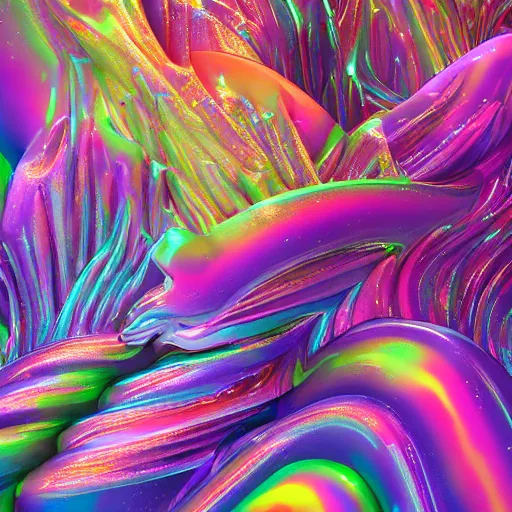 Image similar to francis - bacon, lisa - frank, the - dark - crystal, blippi, ultra - detail, high - resolution, octane - render, dramatic colors,