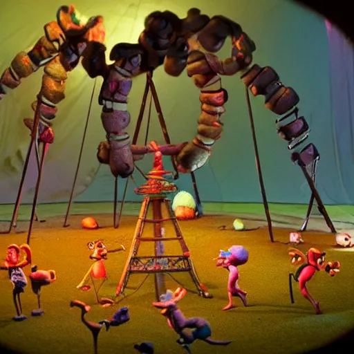 Claymation Style Circus, Giant Bug Audience, Hyper | Stable Diffusion ...