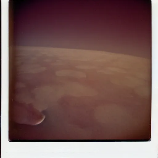 Image similar to a polaroid photograph of the surface of mars