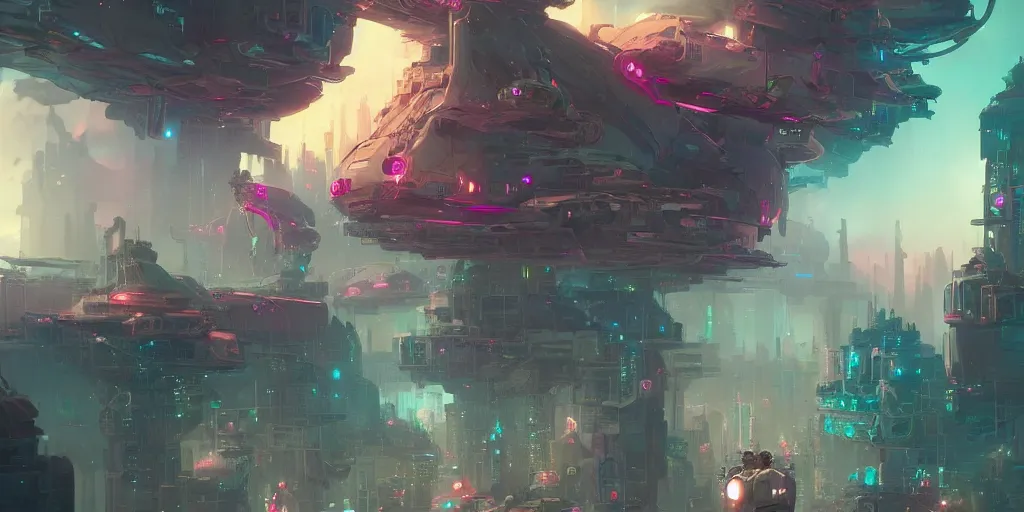 Image similar to cyberpunk world as seen from outer space concept art by pete mohrbacher and artgerm and wlop and greg rutkowski, digital art, highly detailed, intricate, sci-fi, neon colors, sharp focus, Trending on Artstation HQ, deviantart, unreal engine 5, 4K UHD image