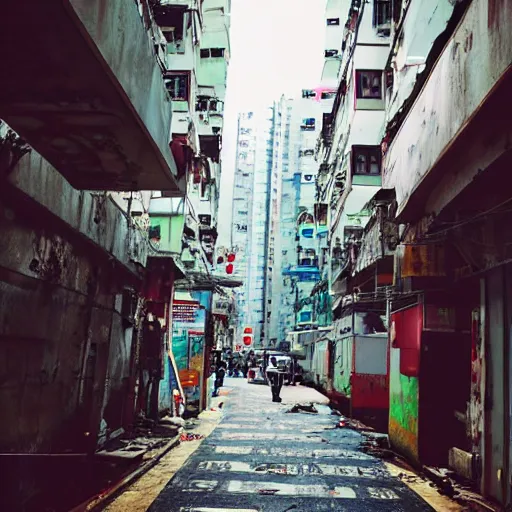 Prompt: derelict streets of Hong Kong