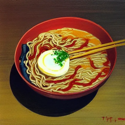 Image similar to late night ramen, wayne thiebaud