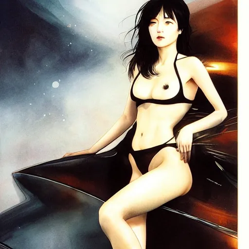 Image similar to song hye gyo by peter andrew jones and akihiko yoshida, rule of thirds, seductive look, beautiful