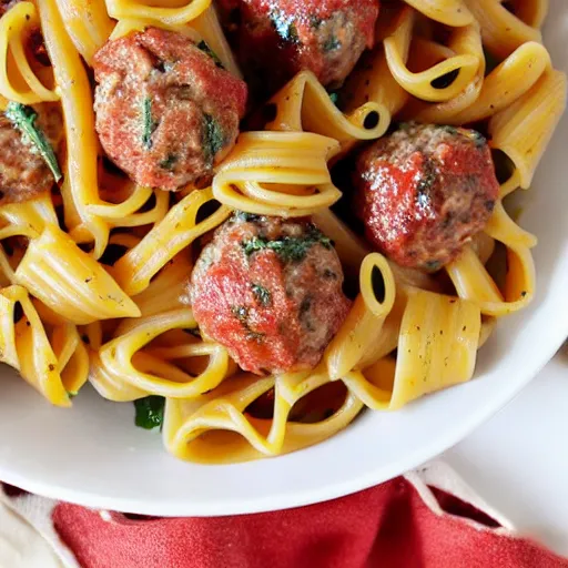 Image similar to a delicious pasta with meatballs