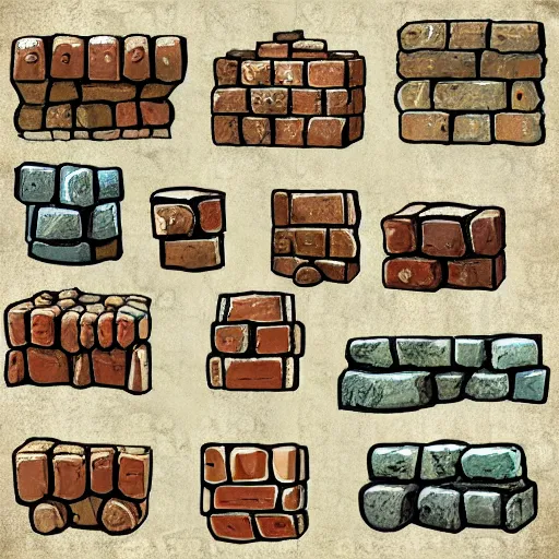 Image similar to cartoon dungeon bricks texture hand painted