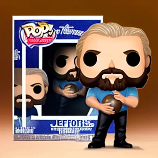 Image similar to The Dude Jeff Bridges holding bowling ball as a Funko Pop