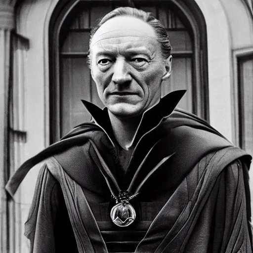 Prompt: conrad adenauer as dr. strange. detailed face. award winning photograph. 4 k