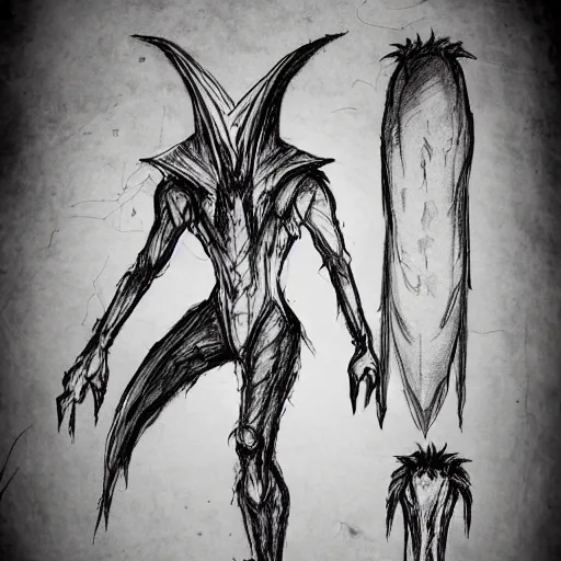 Image similar to various character sheets with character designs for a tall character with a vampire squid for a head made from dark wispy smoke made as an enemy in the silent hill video game franchise