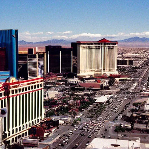 Prompt: las vegas downtown in september 1 9 9 6