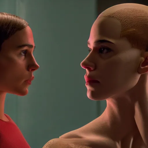 Image similar to a scene from the movie ex machina