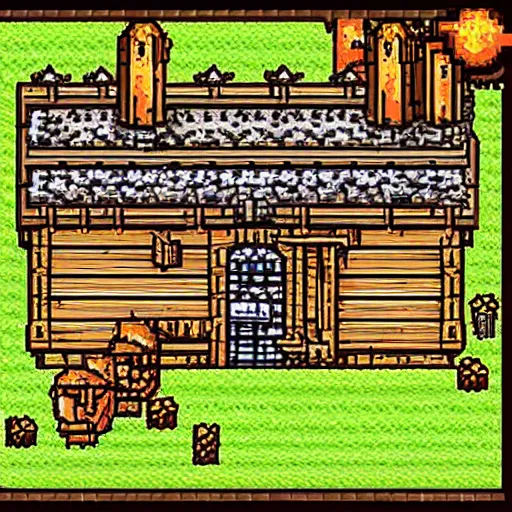 Prompt: a medieval barrack where you train warriors, sprite art, painted, 2 d game