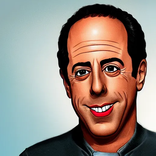 Image similar to Jerry Seinfeld in The Simpsons, detailed, very detailed, highly detailed, HD Quality, digital art, trending on artstation, 8k resolution, real, detailed face