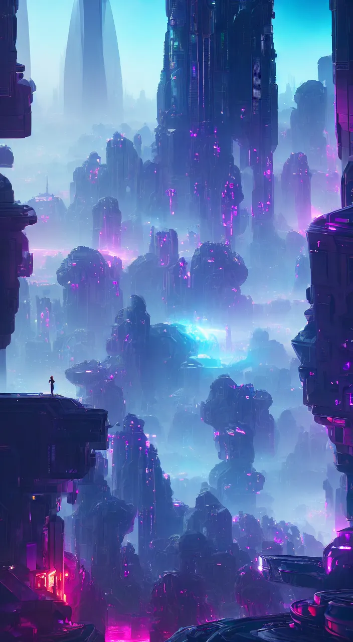 Prompt: infatuated by the call of the void, futuristic mythic cityscape, vivid colorful lighting, unreal 5 render, studio ghibli, digital art, octane render, beautiful composition, trending on artstation, award winning photograph, masterpiece