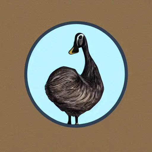 Image similar to cute goose, full body, digital paint, sticker