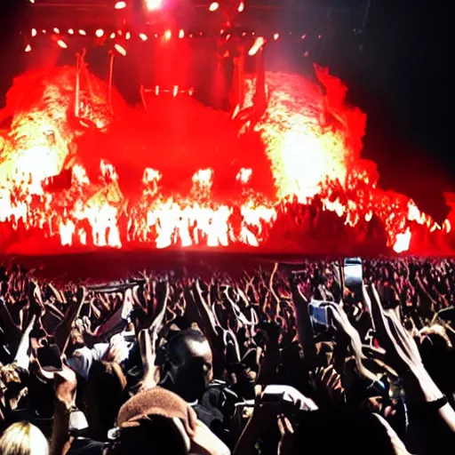 Prompt: Kanye concert in hell