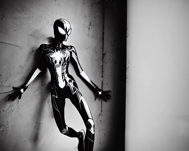 Image similar to iron spider suit, lomography lady grey