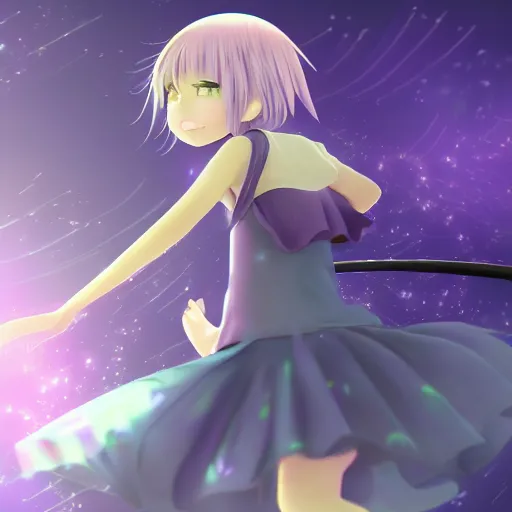 Image similar to advanced digital anime art, Sakimichan , a small school girl with silver hair wearing a violet dress and bare feet aiming through a PSG1 sniper rifle, DOF, Gaussian Blur, —W 1920