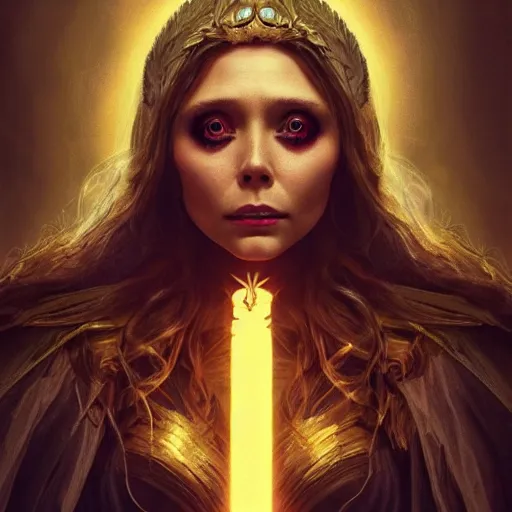 Prompt: elizabeth olsen as the goddess of death, golden ratio!!!!!, centered, trending on artstation, 8 k quality, cgsociety contest winner, artstation hd, artstation hq, luminous lighting