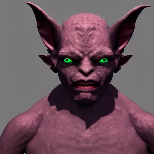 Image similar to medium portrait of a goblin, green skin, ffxiv, final fantasy 1 4 screenshot, octane render, 8 k, fantasy, rule of thirds, sharp focus