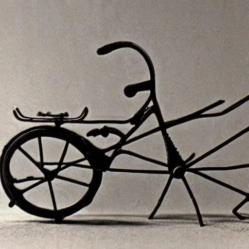 Image similar to a cute bicycle by H.R. Giger