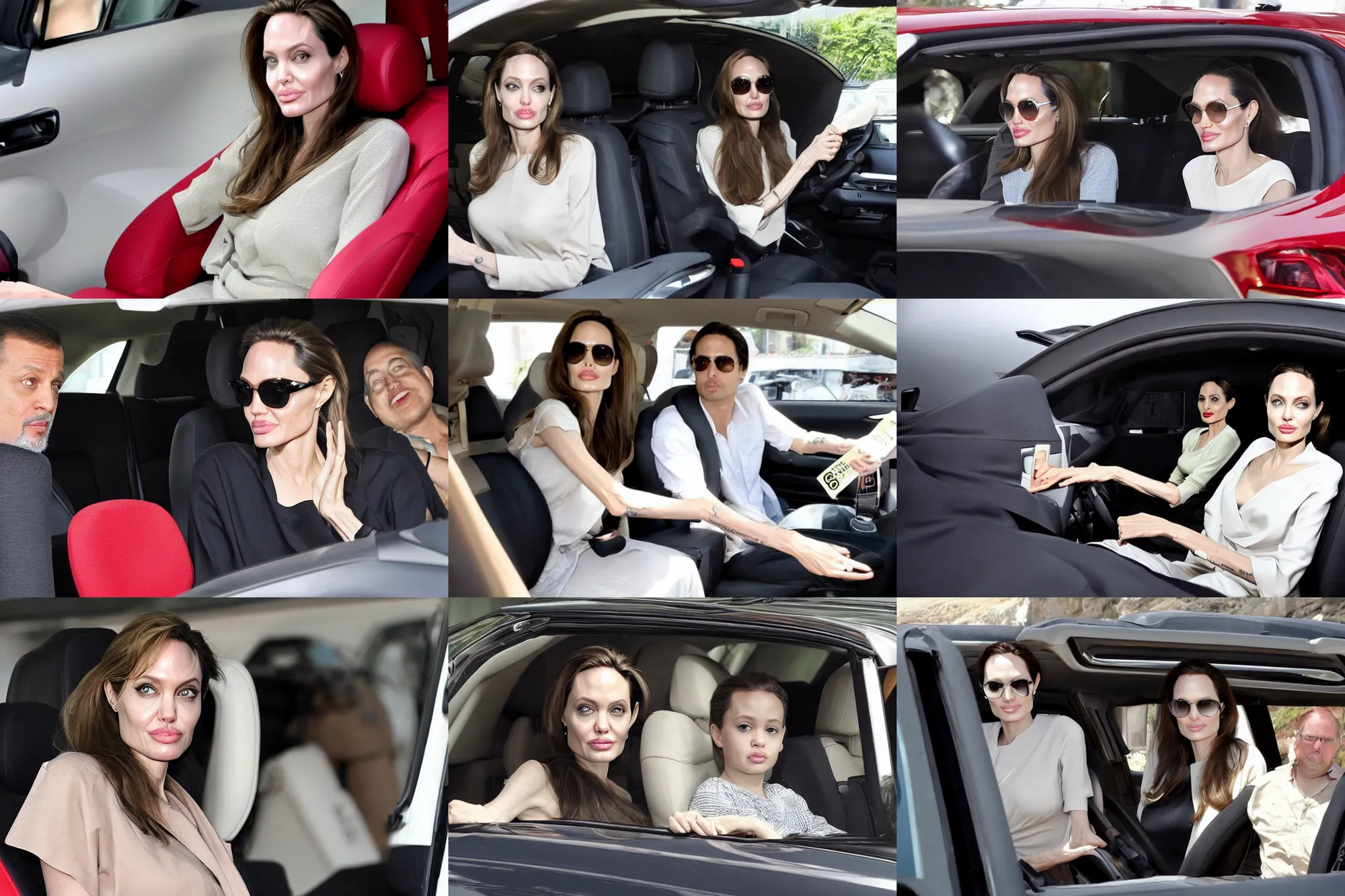 Image similar to angelina jolie sits in haval f 7