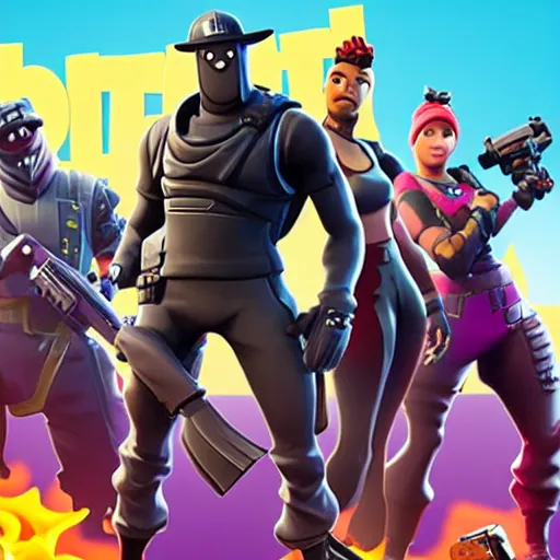 Image similar to fortnite movie poster